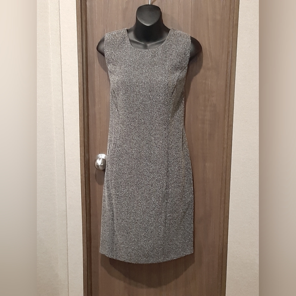Vintage Sag Harbor Gray/Black/White Sheath Dress 12 Petite